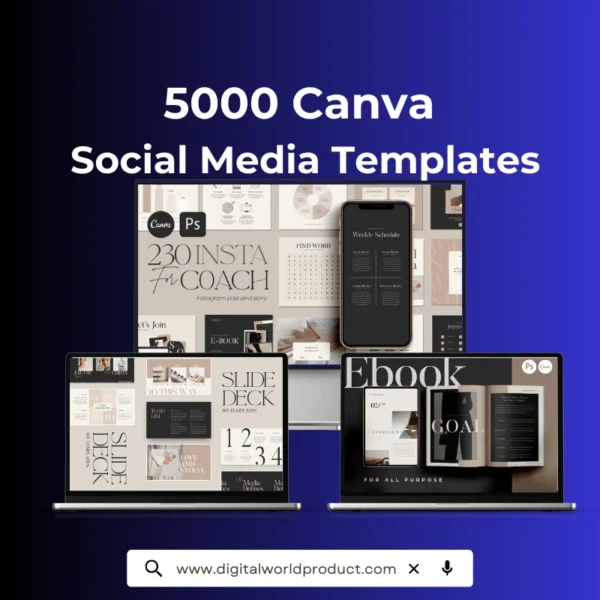 5000 Canva Social Media Templates PLR